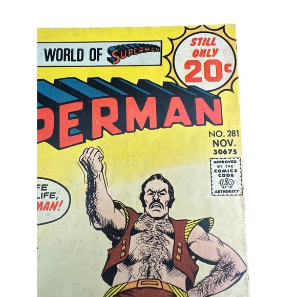 DC Comics Superman Comic Book Volume 36 No. 281 November 1974 Original Vintage - Picture 2 of 4